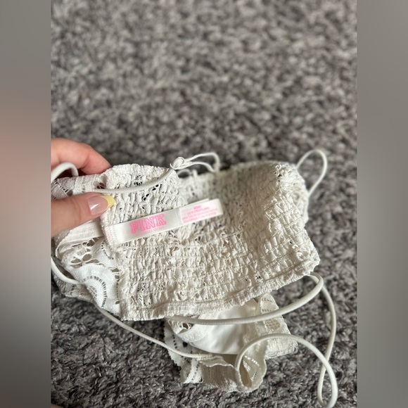 Victoria’s Secret PINK! Lace Bralette Cream White Size Medium - Picture 9 of 10